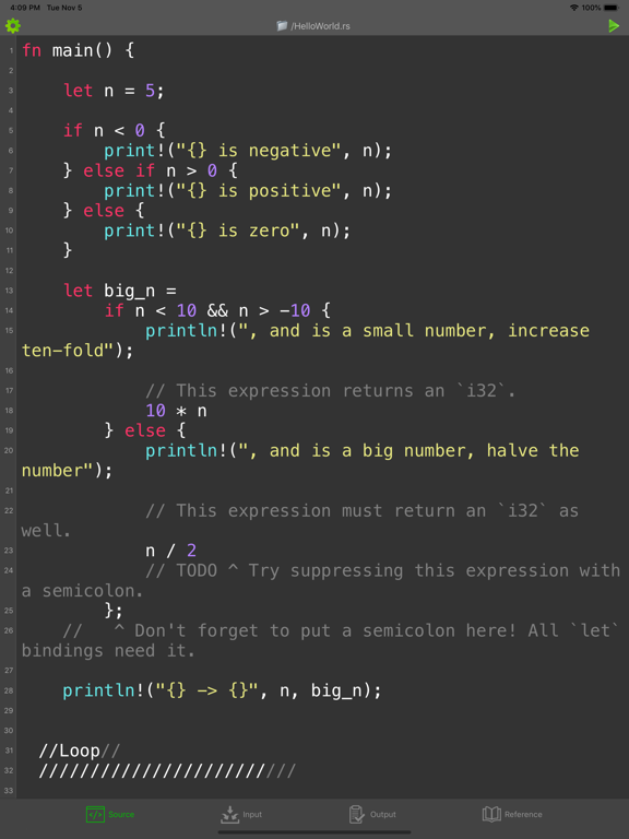 Screenshot #4 pour Rust Programming Compiler