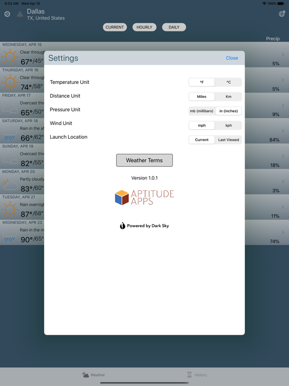 WX Archive iPad screenshot 6 - Weather app