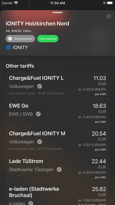 Chargeprice Screenshot