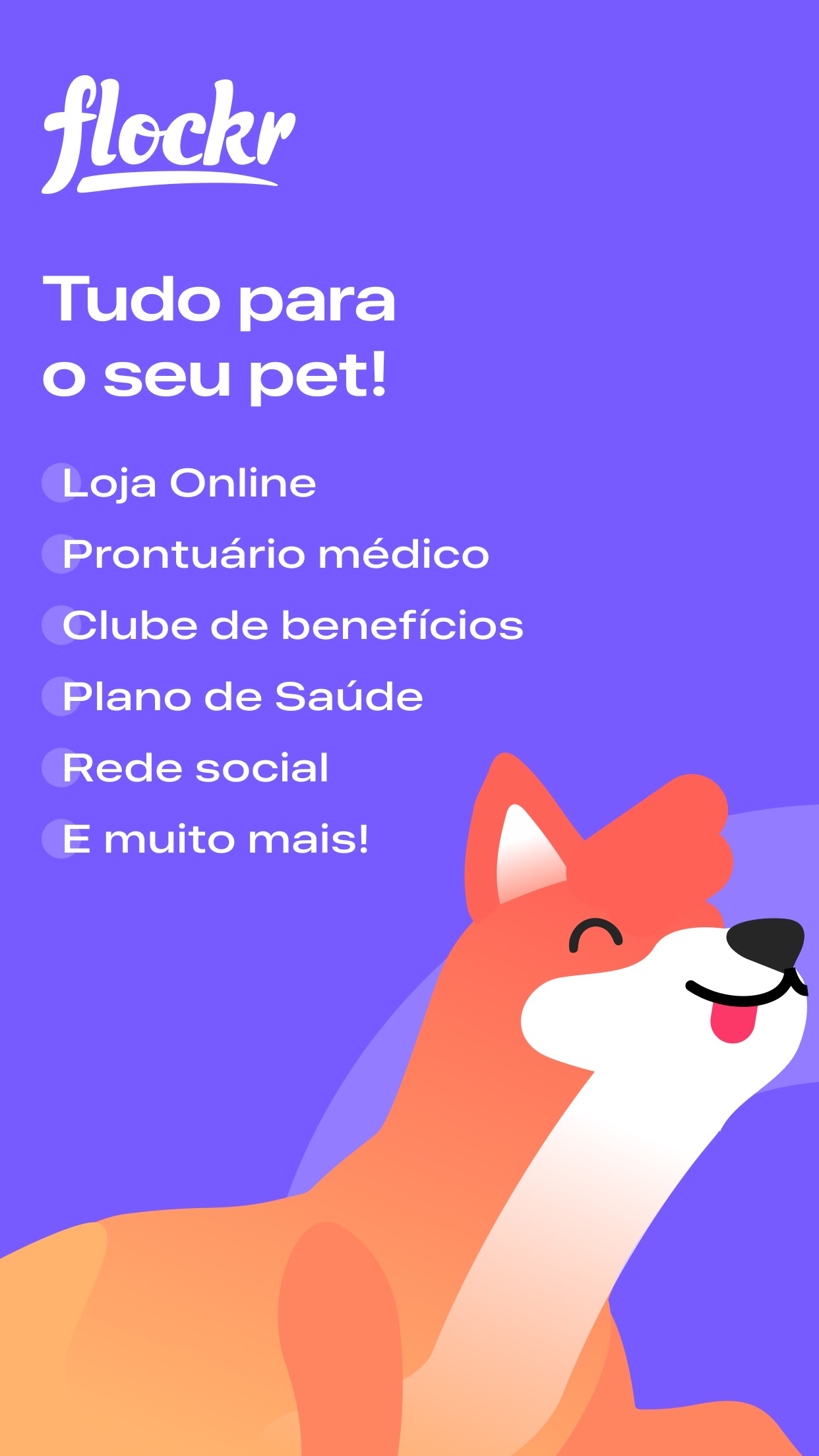 Screenshot do app Flockr - Pets com mais saúde