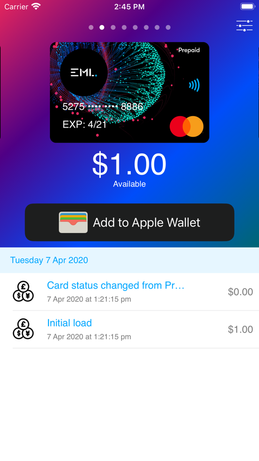 #1. Get My eCard (iOS) Bởi: EML Payments SDK