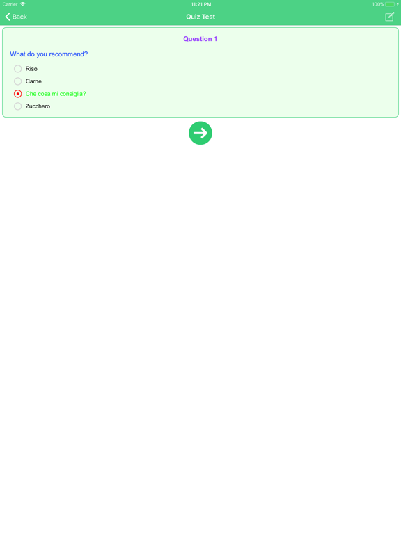 Learn Italian Quick Phrases iPad screenshot 4 - Education app