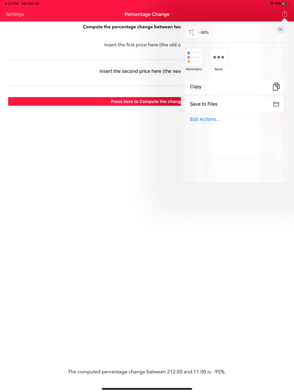 Screenshot #6 pour Percentage Change Calculator