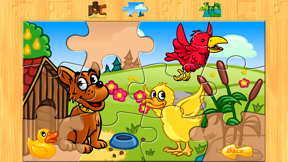 A farm animal jigsaw puzzle screenshot