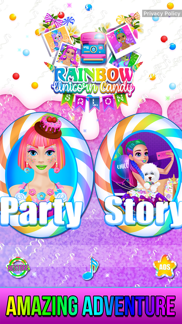 Rainbow Unicorn Candy Salon