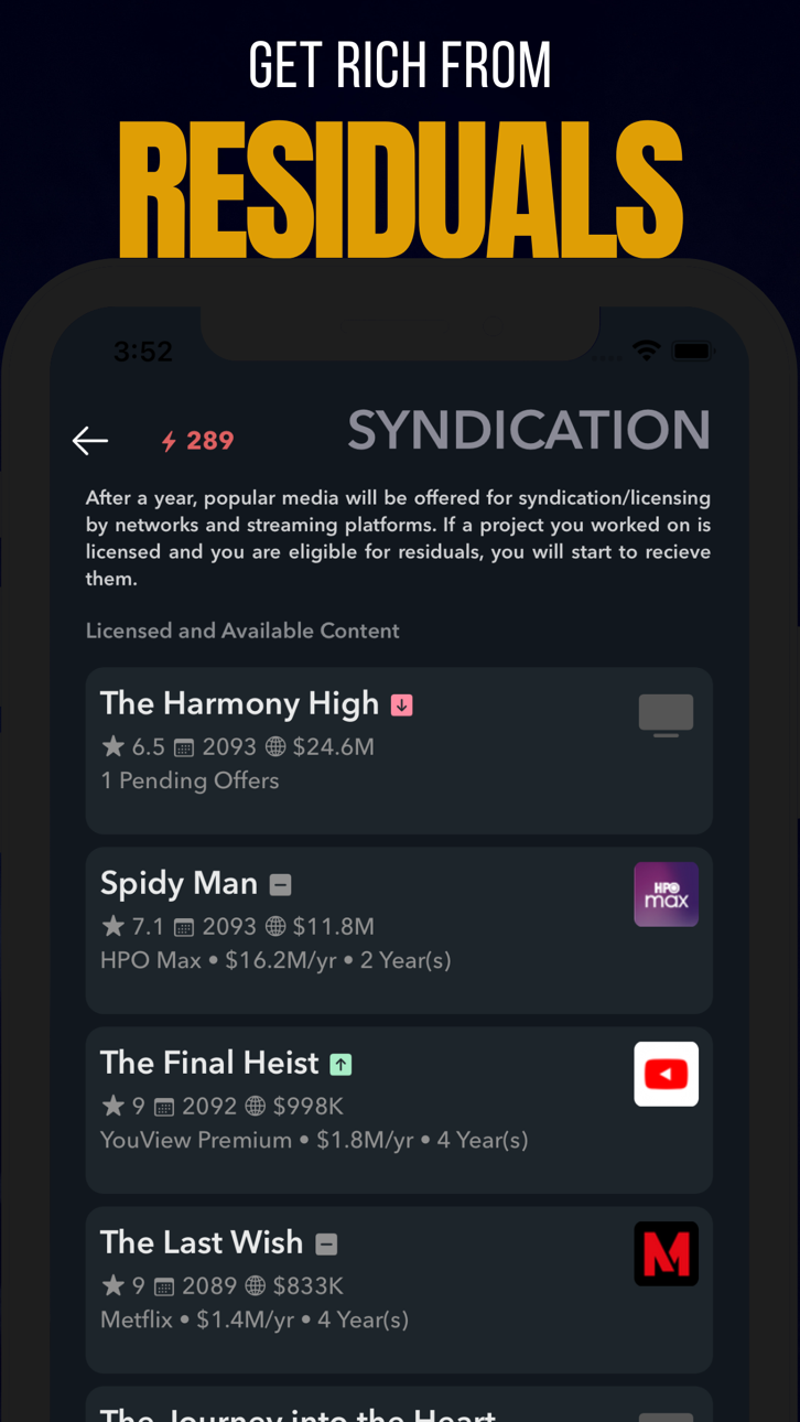 Hollywood Movie Star Life Sim Hack screenshot 7 - iOS game interface