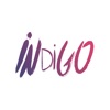 Indigo, donate and share icon