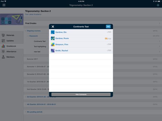 Schoology iPad app afbeelding 5