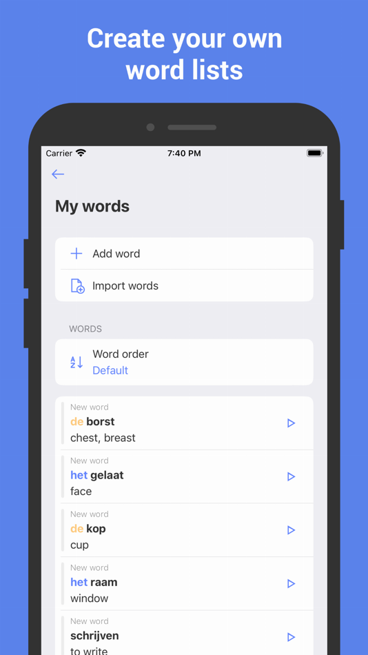 #3. Learn Dutch with Flashcards! (iOS) Podle: Nikita Olifer