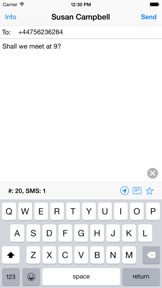 SMS touch screenshot