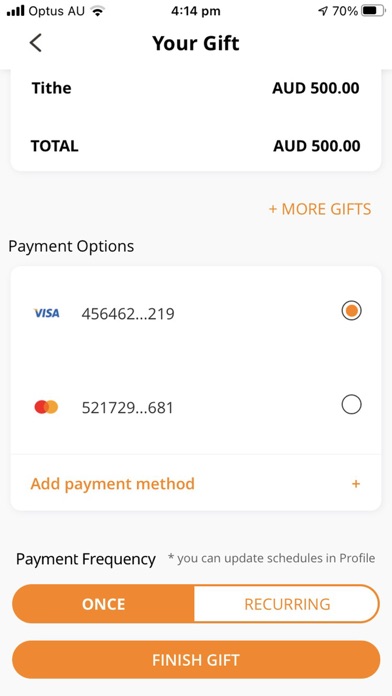 eGiving Screenshot