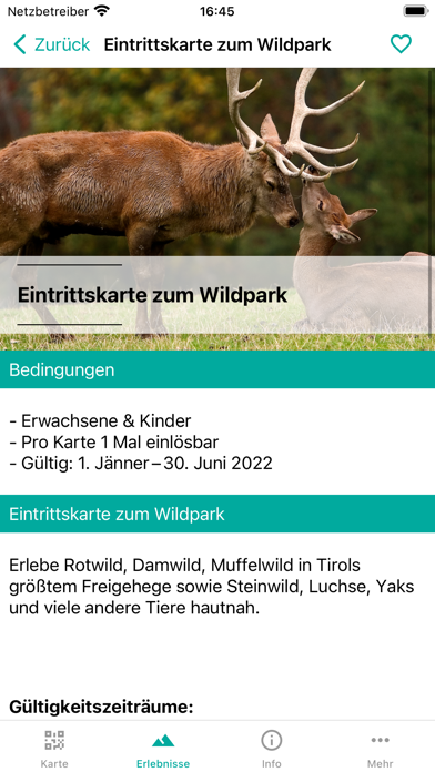 ErlebnisCard Tirol Screenshot