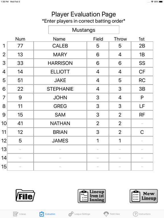 Screenshot #6 pour Lineup Assistant