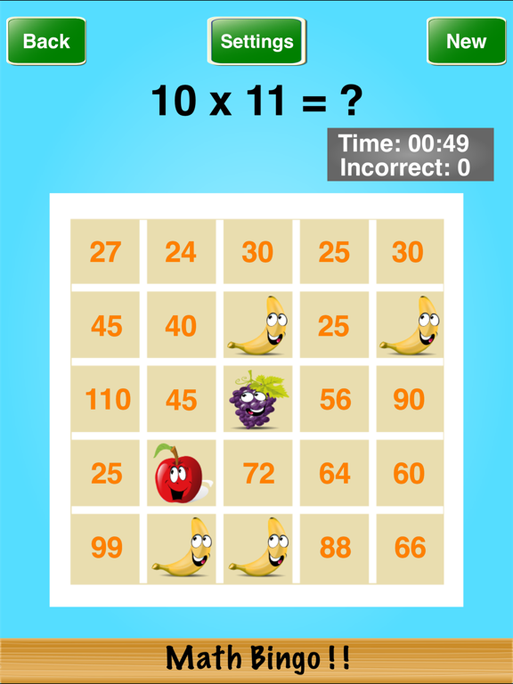 Math Bingo ! ! iPad screenshot 4 - Education app
