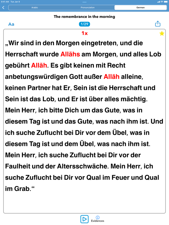 The Remembrance of Allah iPad screenshot 4 - Book app