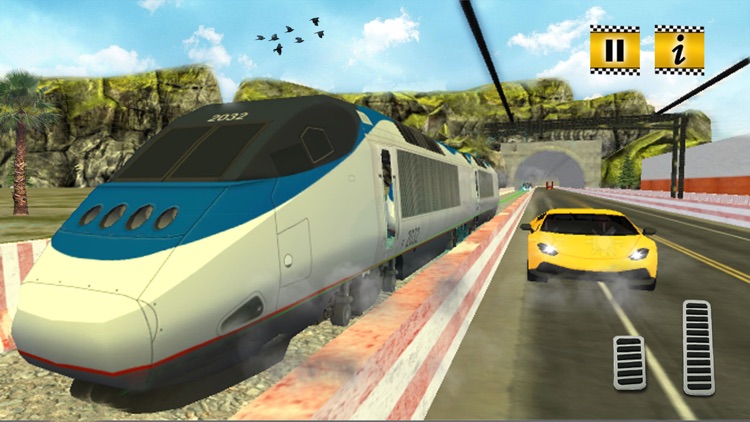 Real Train vs Car Racing 2023