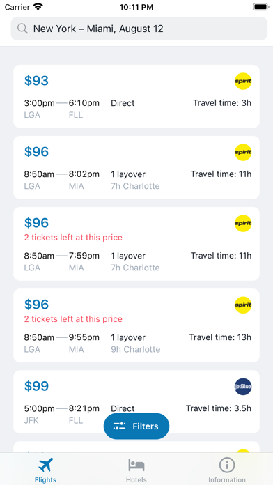 Flights at low prices Screenshot
