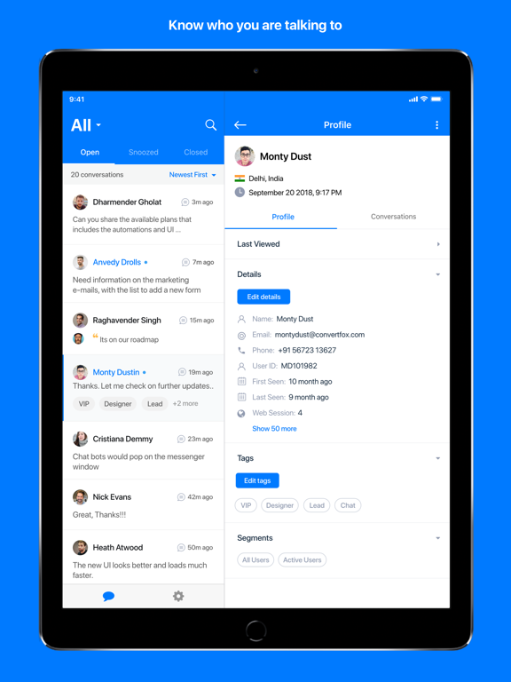 Gist Live Chat iPad screenshot 4 - Business app