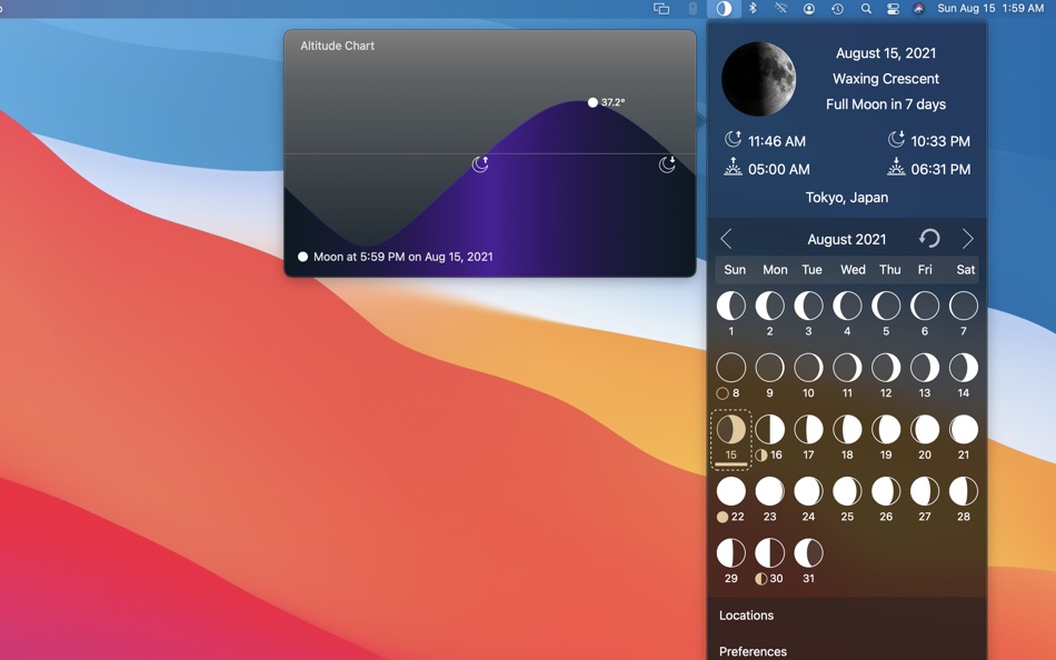 #3. Moon Calendar for menu bar (macOS) 由: Rivolu LLC