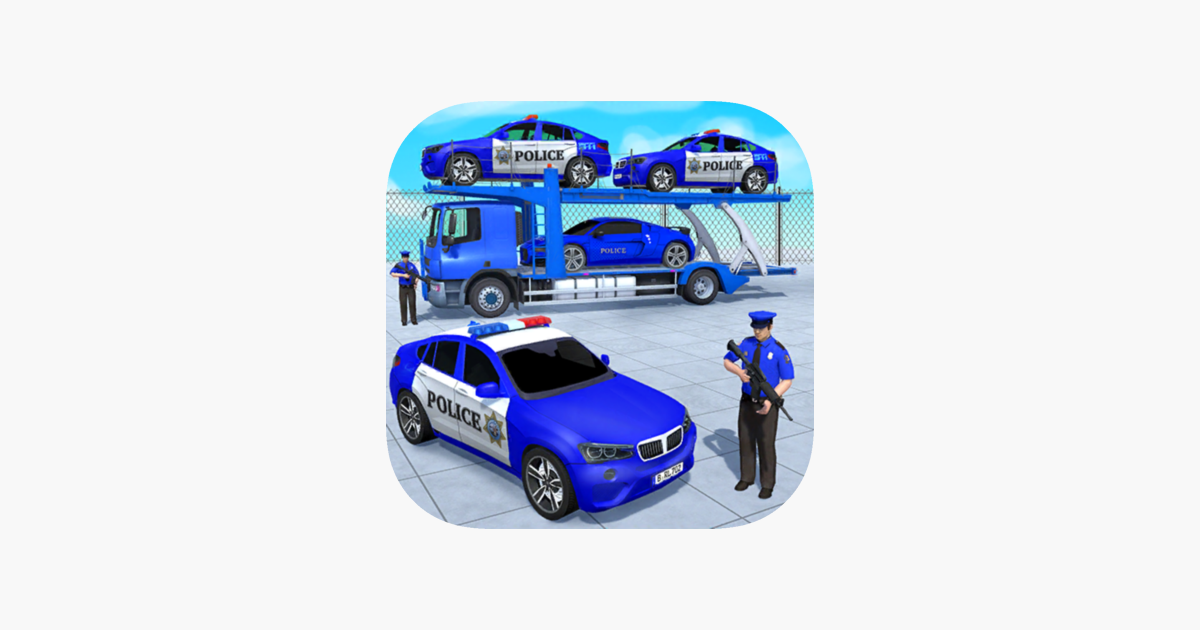 US Police Car Transport Truck: Police Vehicle Transporter Games