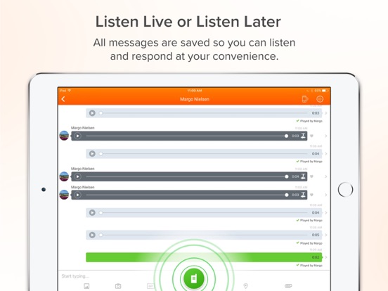 Voxer Walkie-Talkie PTT iPad app afbeelding 2