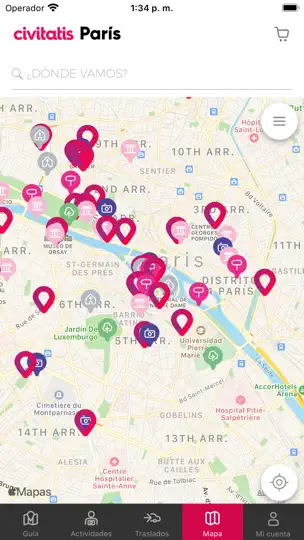 Captura de pantalla de Guía De París De Civitatis.com en iPhone 6