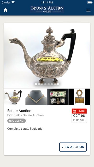 Brunk's Online Auction Screenshot