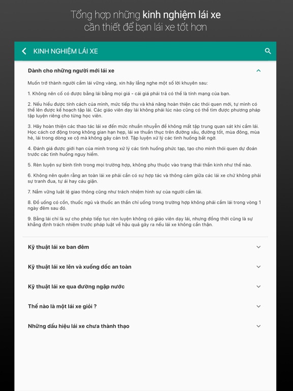 Thi bằng lái ô tô, xe máy iPad screenshot