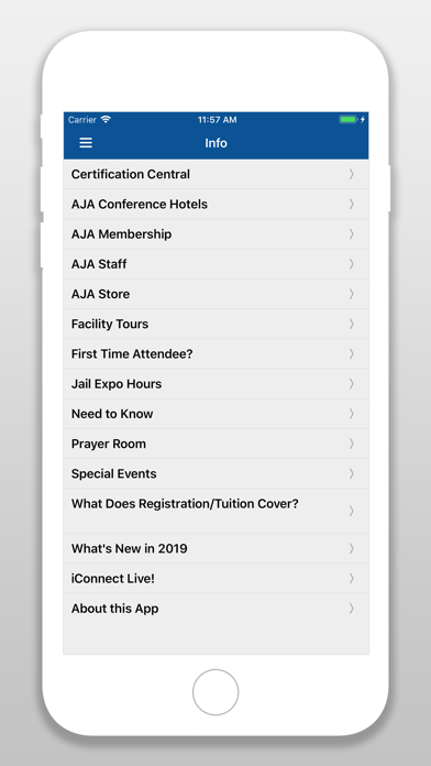 AJA Events Screenshot