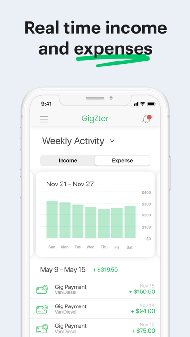 GigZter – Business Banking Screenshot