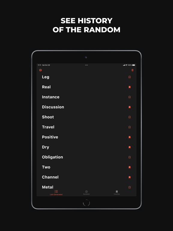Random Word Generator: RWG iPad screenshot 7 - Utilities app