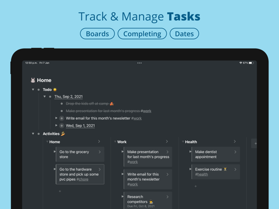 WorkFlowy: Note, List, Outline iPad app afbeelding 3