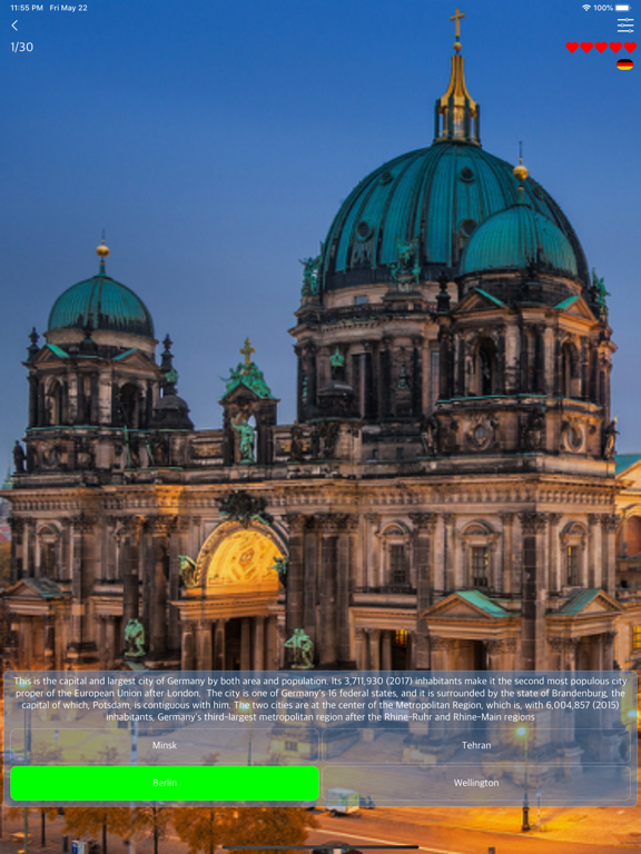 World Capital Cities Quizizz iPad screenshot 6 - Education app