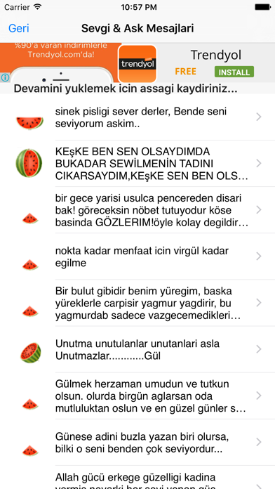 Hazır SMS Mesajlar SMS Deposu Screenshot