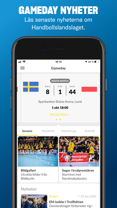 Gameday - Handbollslandslaget Screenshot