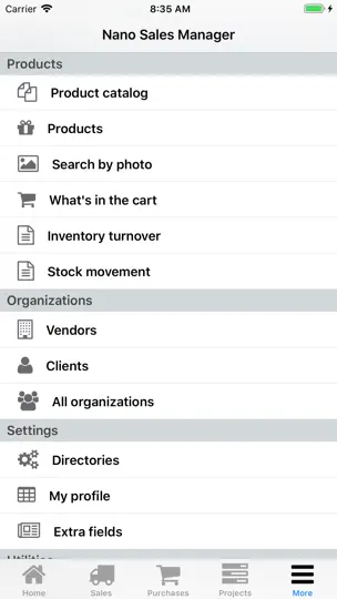 Screenshot von Nano Sales Manager auf dem iPhone 10