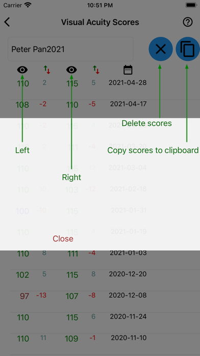 Visual Acuity Charts Screenshot