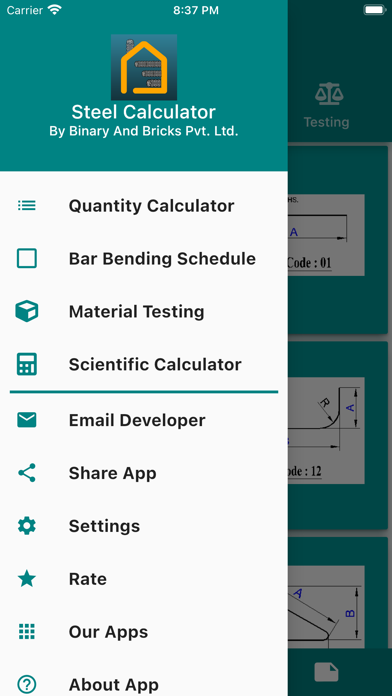 Civil Rebar, BBS Calculator Screenshot