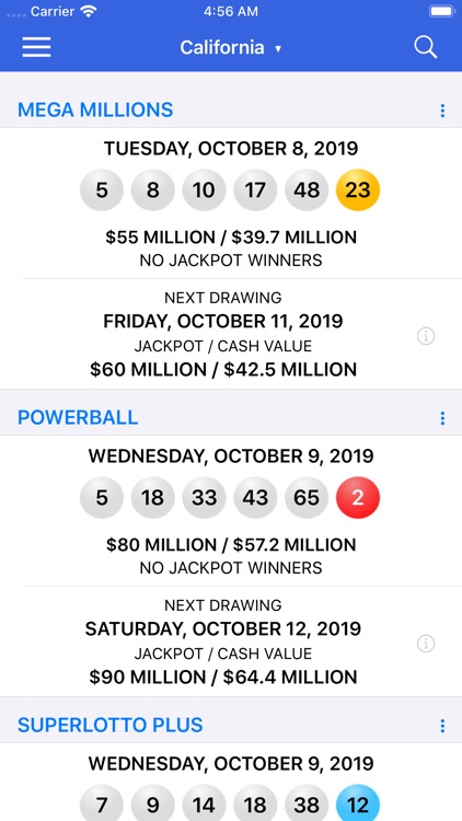 Lotto Results - Lottery in US
