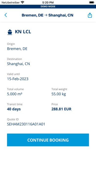 Kuehne + Nagel Screenshot