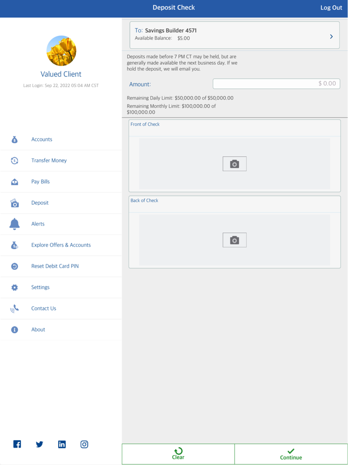 Hancock Whitney Tablet