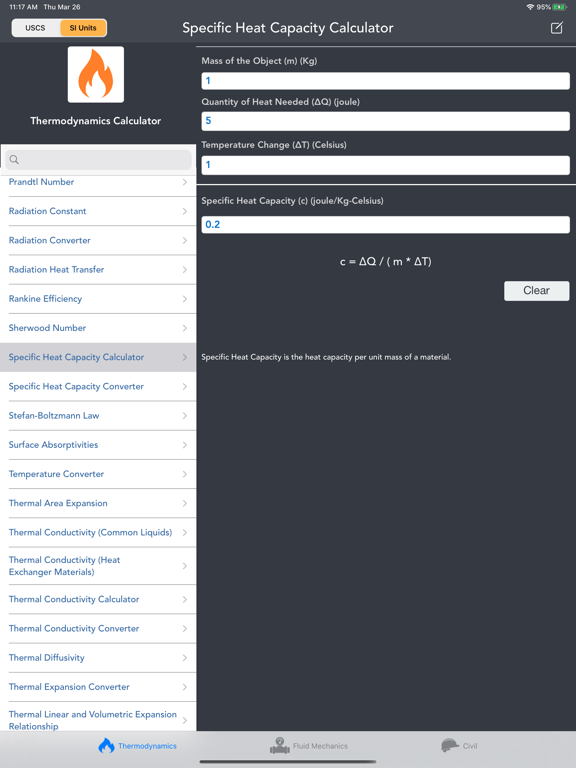 Thermodynamics Calculator lite iPad screenshot 4 - Reference app