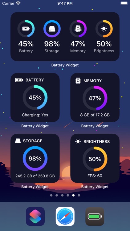 Battery Widget: CPU Disk Usage