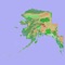 A 3D topo map of State of Alaska, USA