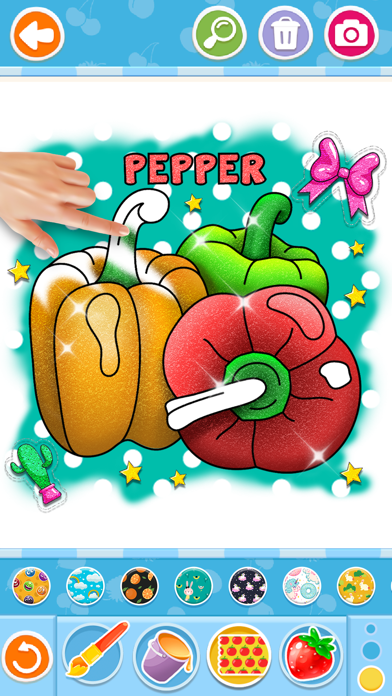 Glitter fruits coloring Screenshot