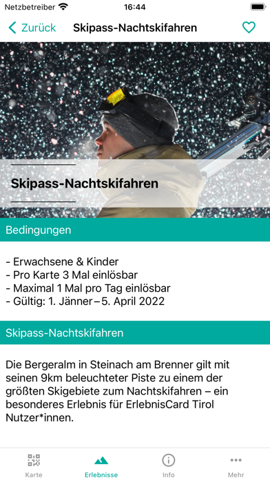 ErlebnisCard Tirol Screenshot