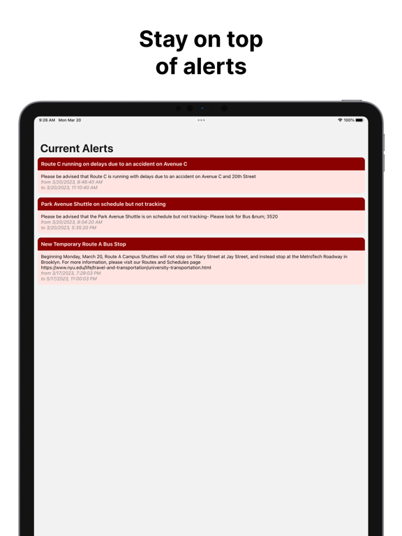NYUBus iPad screenshot 3 - Travel app