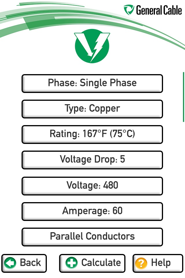 Prysmian Group Voltage Drop screenshot 3