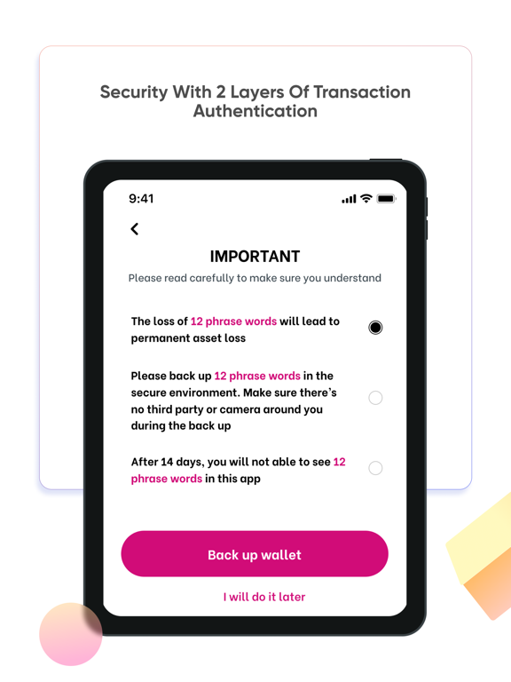 3S Wallet: Crypto DeFi Wallet iPad screenshot 2 - Finance app