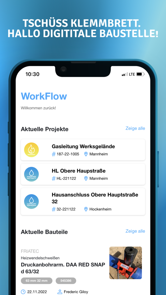 #1. WorkFlow (iOS) 由: Aliaxis Deutschland GmbH